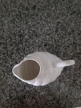 White Glazed Ceramic Pitcher — Elegant Home Serving Vase